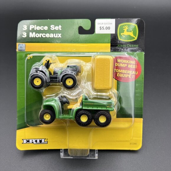 2010 Ertl: John Deere Gator 4X4 & Quad ATV 1:32 scale 3-piece set - Picture 1 of 9